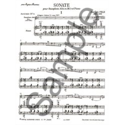 Jindrich Feld: Sonate for alto Saxophone (Saxophone-Alto & Piano)