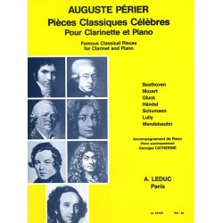 Perier Catherine Pieces Classiques Celebres Clarinet & Piano Book