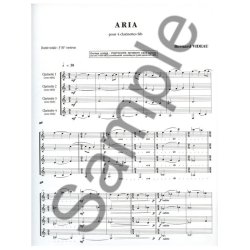 Videau Carboulet Aria Arabesque 4 Clarinets Score/Parts