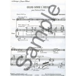 Gallois Montbrun Quand Sonne L'heure Violin & Piano Book