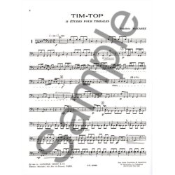 Macarez Tim Top 12 Etudes Timbales Kettledrum Technical Studies Book