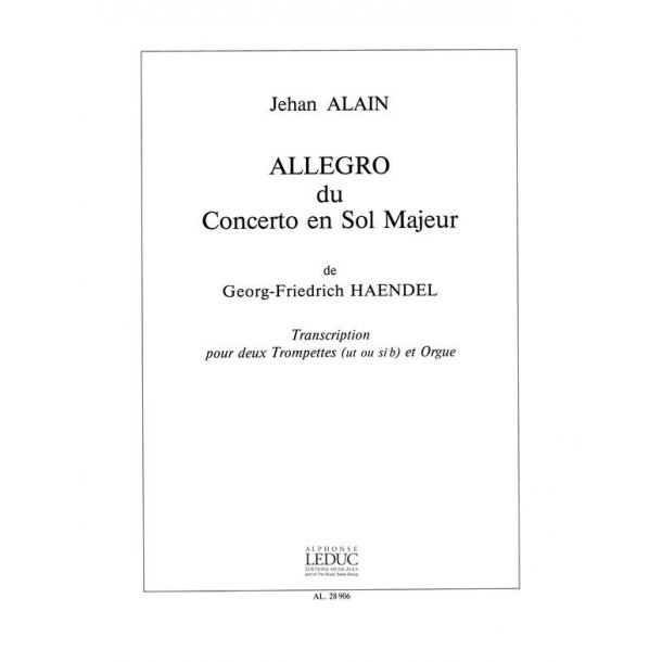 Georg Friedrich Handel: Allegro (Trumpets 2 & Organ)