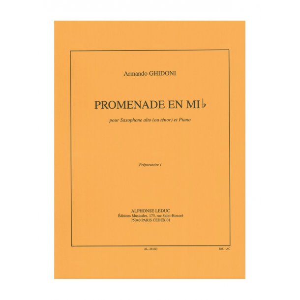 Armando Ghidoni: Promenade in E flat major (Saxophone-Alto & Piano)