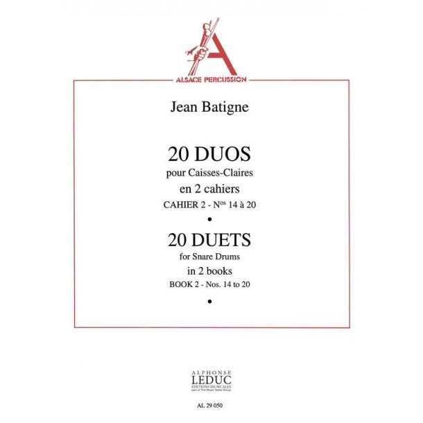 Jean Batigne: 20 Duos Vol.2: No.14 - No.20 (Percussions 2)