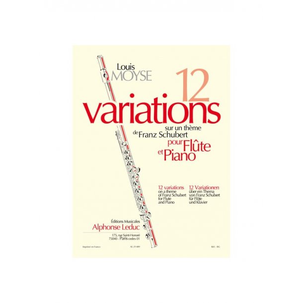 Louis Mo&yuml;se: 12 Variations sur un Th&egrave;me de Franz Schubert (Flute & Piano)