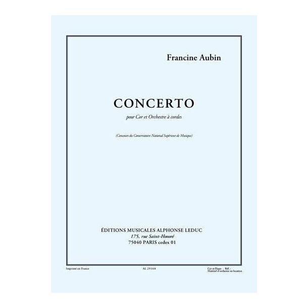 Francine Aubin: Concerto (Horn And Piano)