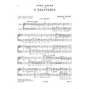 Marcel Dupré: 4 Motets Op.9, No.1: O Salutaris (TB Chorus Part) (Choral-Mixed accompanied)