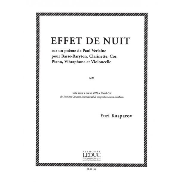 Yuri Kasparov: Effet de Nuit (Voice & Ensemble)