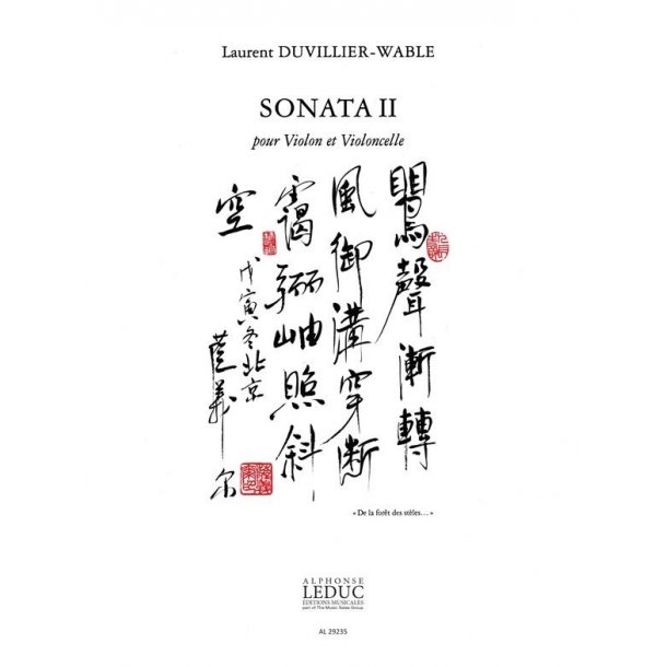 Laurent Duvillier-Wable: Sonata II 'De la For&ecirc;t des St&egrave;les...' (Violin & Cello)