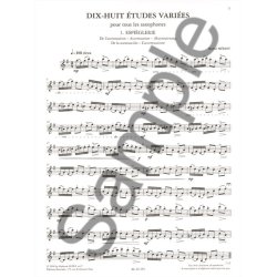 Michel M&eacute;riot: 18 Etudes vari&eacute;es (Saxophone solo)