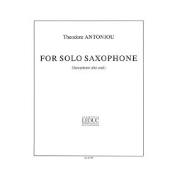 Theodore Antoniou: For Solo Saxophone (Saxophone solo)