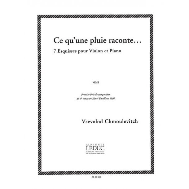 Vsevolod Chmoulevitch: Ce qu'une Pluie raconte... (Violin & Piano)