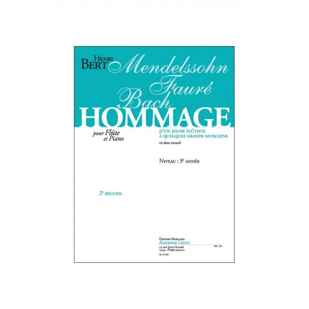 Henri Bert: Hommage d'un jeune Fl&ucirc;tiste Vol.2 (Flute & Piano)