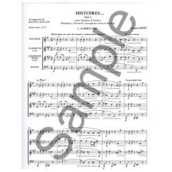 Ballon: Histoires, vol. 1 (7e) pour quatuor d'anches (hautbois, clarinette, saxophone t&eacute;nor, basson) (partition et parties)