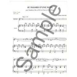 J&eacute;r&ocirc;me Naulais: Au Hasard d'une Note (Saxophone-Alto & Piano)