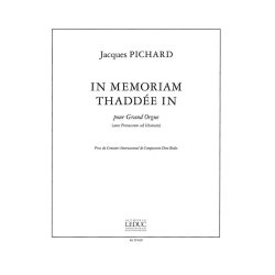 Jacques Pichard: In Memoriam Thadd&eacute;e In (Percussion & Organ)