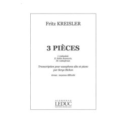 Fritz Kreisler: 3 Pi&egrave;ces de Kreisler (Alto Saxophone And Piano)