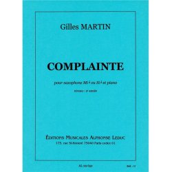 Gilles Martin: Complainte (Saxophone-Alto & Piano)
