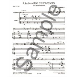 Jean Michel Defaye: A la Mani&egrave;re de Stravinsky (Trombone & Piano)