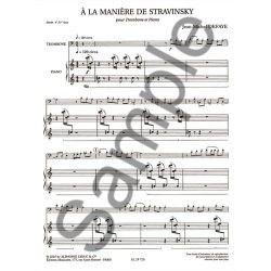 Jean Michel Defaye: A la Mani&egrave;re de Stravinsky (Trombone & Piano)