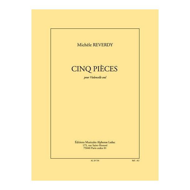 Mich&egrave;le Reverdy: 5 Pieces (Cello solo)