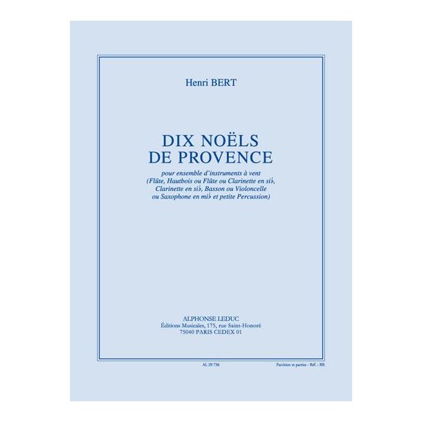 Henri Bert: 10 No&euml;ls de Provence (Quintet-Mixed)