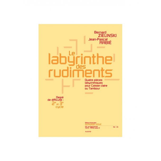 Rabie: Le labyrinthe des rudiments 4 pi&egrave;ces pour caisse claire ou tambour