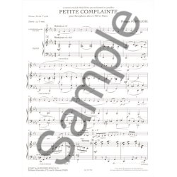 Portejoie: Petite complainte (fin de cycle 1) pour saxophone alto et piano