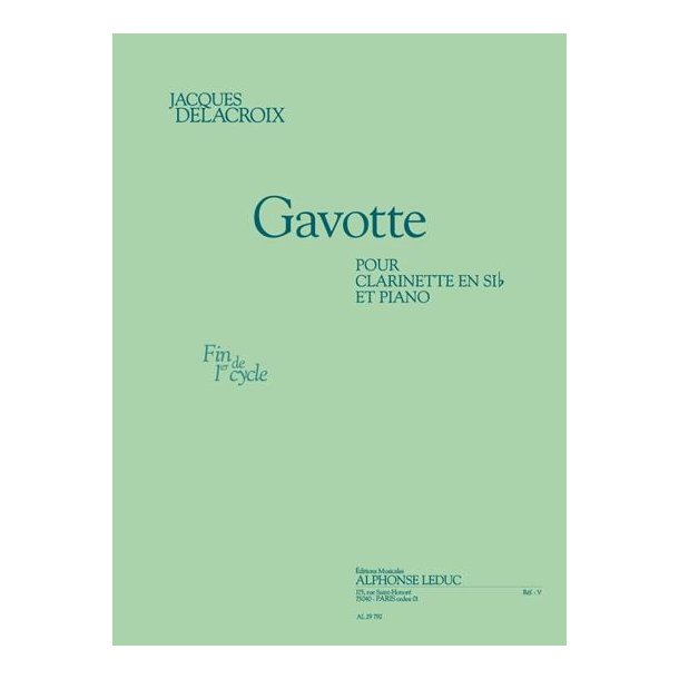 Delacroix: Gavotte (fin de cycle 1) pour clarinette si b et piano