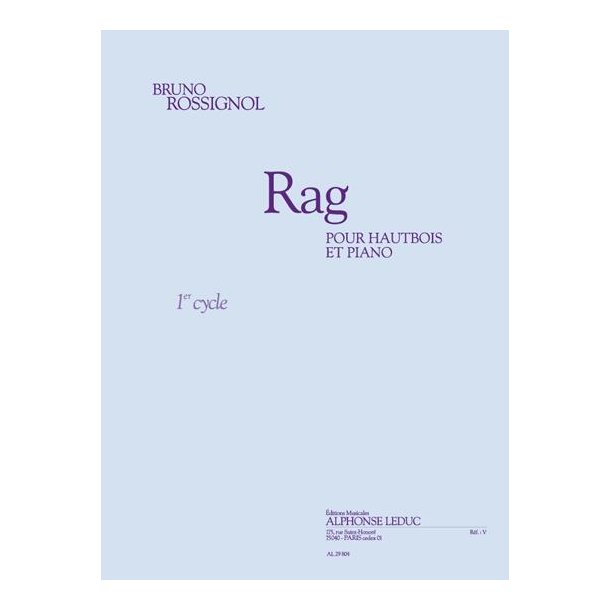 Rossignol: Rag (cycle 1) pour hautbois et piano