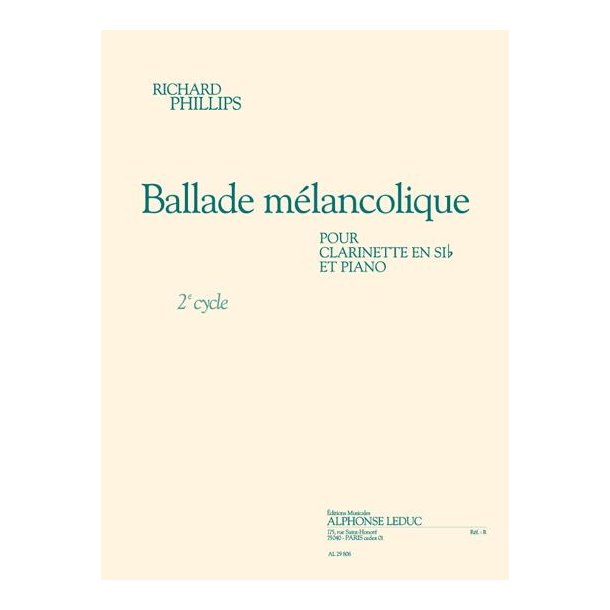 Phillips: Ballade m&eacute;lancolique (cycle 2) (1'30'') pour clarinette en si b et piano