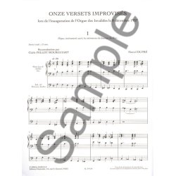 Dupre 11 Versets Improvises Lors De L'nauguration Organ Book