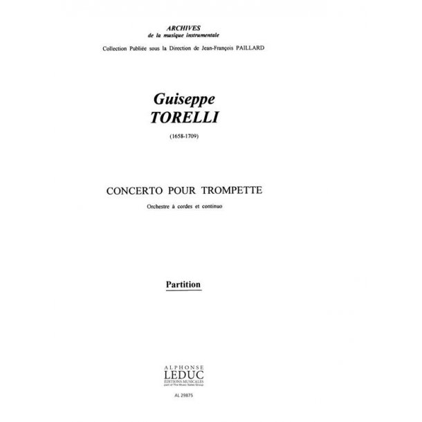 Torelli Giuseppe Paillard Concerto Trumpet & String Orchestra Score