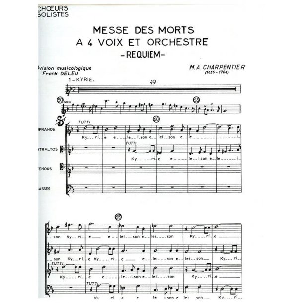 Marc-Antoine Charpentier: Messe des Morts &agrave; 4 Voix in G minor (Choral-Mixed accompanied)