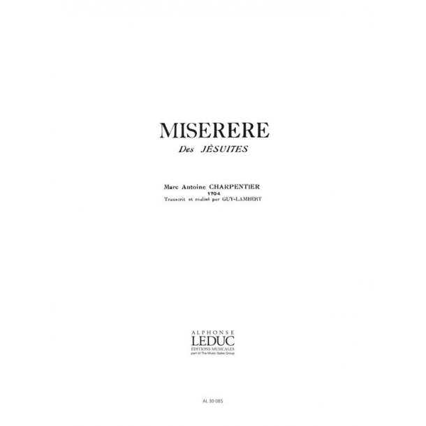 Miserere De Jesuites Choral Score