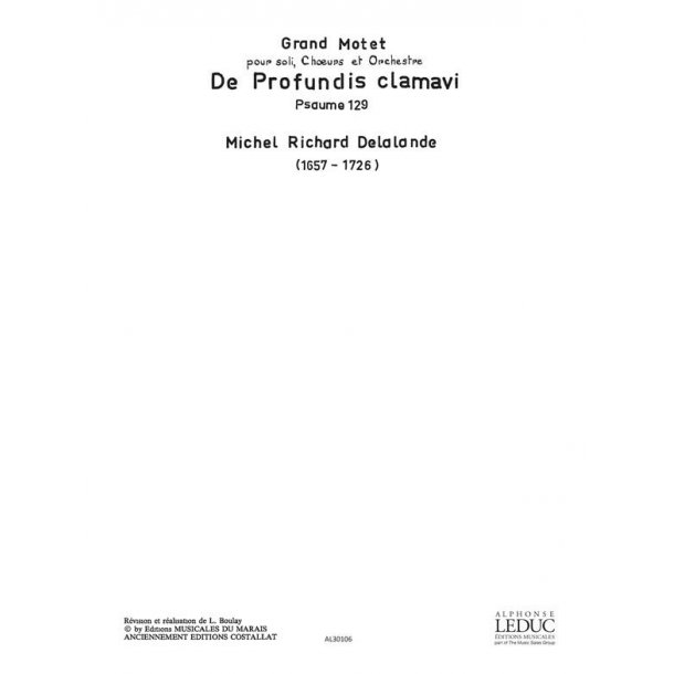 Michel Richard Delalande: De Profundis clamavi (Psalm 129) (Choral-Mixed accompanied)