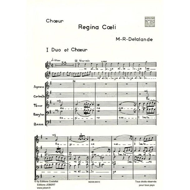 Michel Richard Delalande: Regina Coeli (Choral-Mixed accompanied)