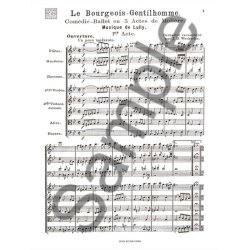 Lully Jean Weckerlin Bourgeois Gentilhomme Choir & Orchestra Score