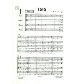 Lully Jean Baptiste Isis Soli & Satb A Cappella Choral