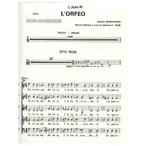 Monteverdi Orfeo Satb A Cappella Choral