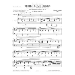 Bacri: Three love songs, op. 96 (13') transcription de d. tchesnokov pour soprano et piano