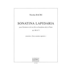 Bacri Nicolas Sonatina Lapidaria Op 108 No 2 Clarinet In A & Piano Bk