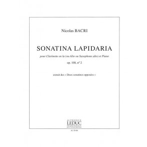Bacri Nicolas Sonatina Lapidaria Op 108 No 2 Clarinet In A & Piano Bk