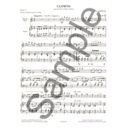 Ledeuil: Clowns (2') (cycle 1, 3e ann&eacute;e) pour piccolo ou fl&ucirc;te et paino