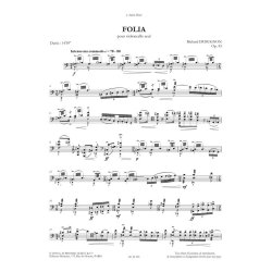 Dubugnon: Folia, op. 43 (14'30'') pour violoncelle seul