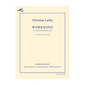 Lauba: Worksong 15e étude pour saxophone alto (livre + cd) - le livre