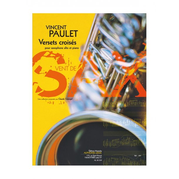 Paulet: Versets crois&eacute;s (3') (3e) (collection vent de sax) pour saxophone alto et piano