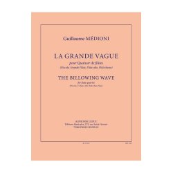 Medioni: La grande vague (5'30'') pour quatuor de fl&ucirc;tes (piccolo, grande fl&ucirc;te, fl&ucirc;te alto, fl&ucirc;te basse) (partition et parties)