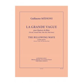 Medioni: La grande vague (5'30'') pour quatuor de flûtes (piccolo, grande flûte, flûte alto, flûte basse) (partition et parties)