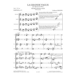 Medioni: La grande vague (5'30'') pour quatuor de fl&ucirc;tes (piccolo, grande fl&ucirc;te, fl&ucirc;te alto, fl&ucirc;te basse) (partition et parties)